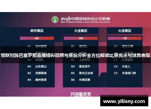 慢联对阵巴塞罗那直播精彩回顾与赛后分析全方位解读比赛亮点与球员表现